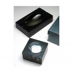 Set cenicero encendedor rectangular en cristal ahumado