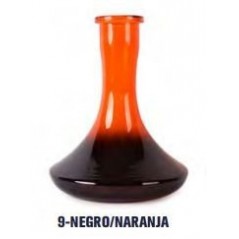 BASE CRISTAL ANIMALESYS GRANDE BICOLOR NEGRO/NARANJA